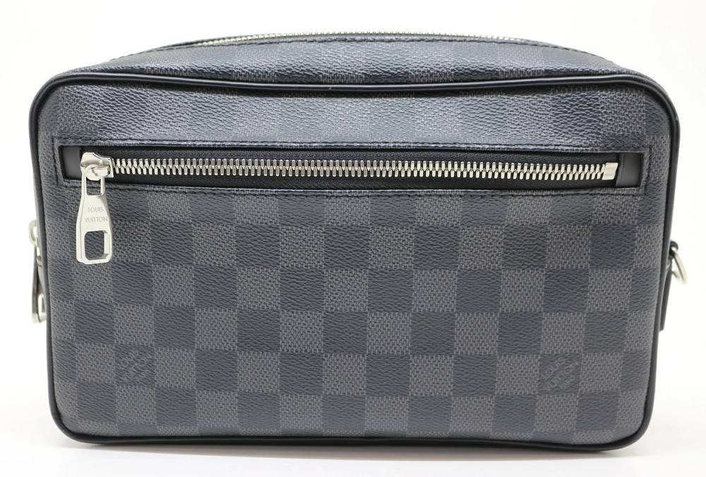 LOUIS VUITTON Bag Shoulder Clutch Pochette Kasai Damier Graphite Black